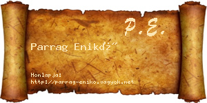 Parrag Enikő névjegykártya